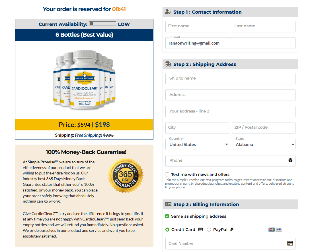 cardioclear7 checkout